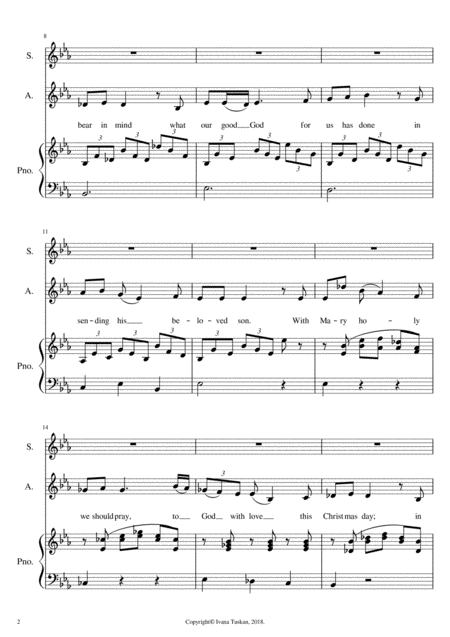 The Wexford Carol For Sa And Piano Page 2