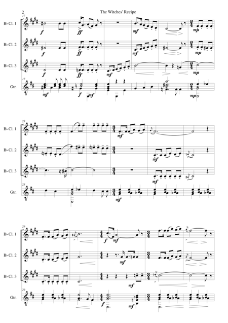 The Witches Recipe For Three Clarinets And Guitar Page 2