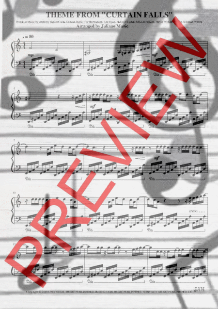 Theme From Curtain Falls Blue Easy Piano Arrangement Page 2