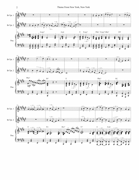 Theme From New York New York Duet For Bb Trumpet Page 2