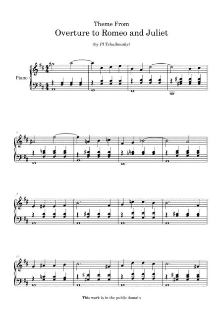 Theme From Tchaikovskys Romeo And Juliet Arranged For Intermediate Piano Page 2