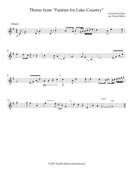 Theme From The Fanfare For Lake Country Eb Instruments Page 2