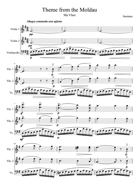 Theme From The Moldau Two Violins And Cello Page 2