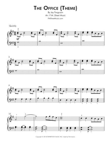 Theme From The Office Early Intermediate Piano Page 2