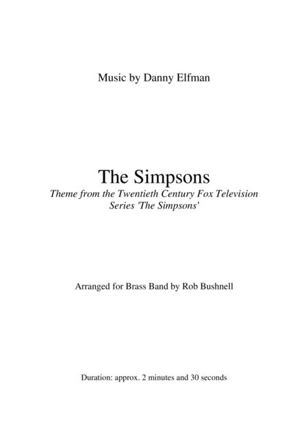 Theme From The Simpsons Danny Elfman Brass Band Page 2