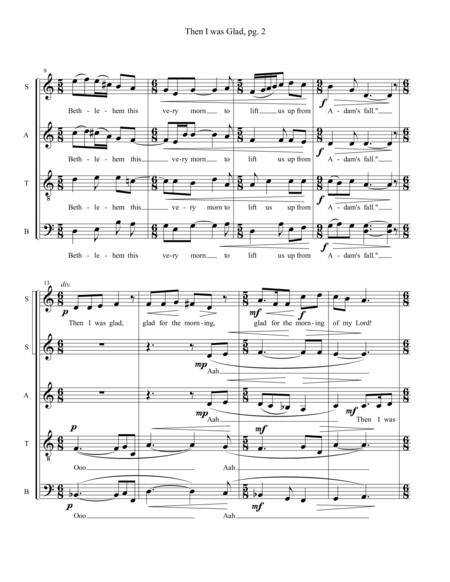 Then I Was Glad A Christmas Carol Ssatb Choir Acapella Page 2