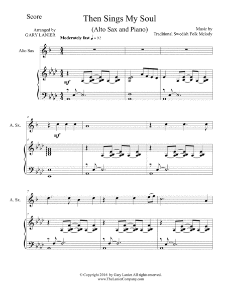 Then Sings My Soul For Alto Sax Piano With Parts Page 2