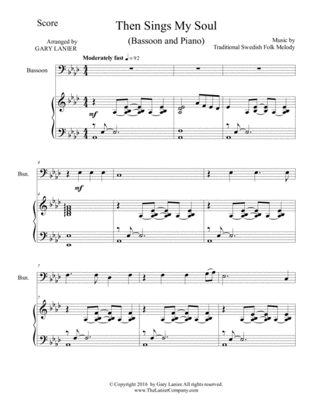 Then Sings My Soul For Bassoon Piano With Parts Page 2