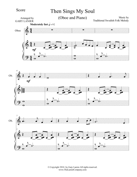 Then Sings My Soul For Oboe Piano With Parts Page 2