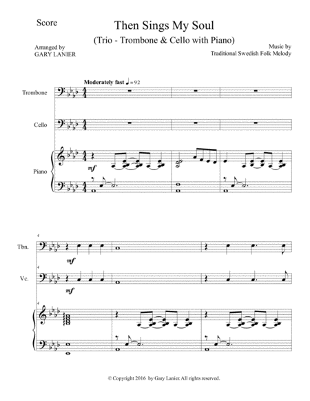 Then Sings My Soul Trio Trombone Cello With Piano And Parts Page 2