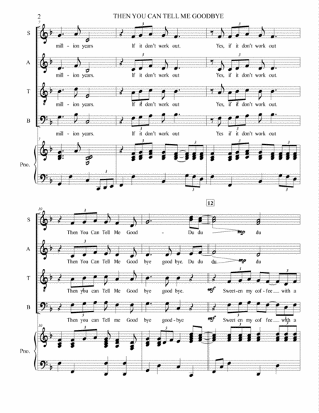 Then You Can Tell Me Goodbye The Casinos Satb Piano Page 2