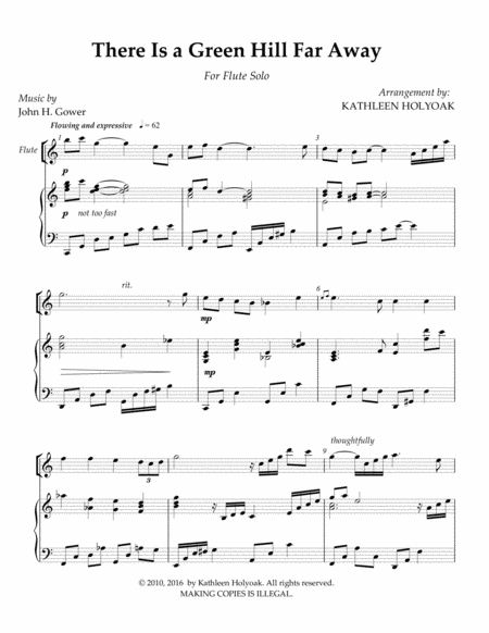 There Is A Green Hill Far Away Flute Solo Arr By Kathleen Holyoak Page 2