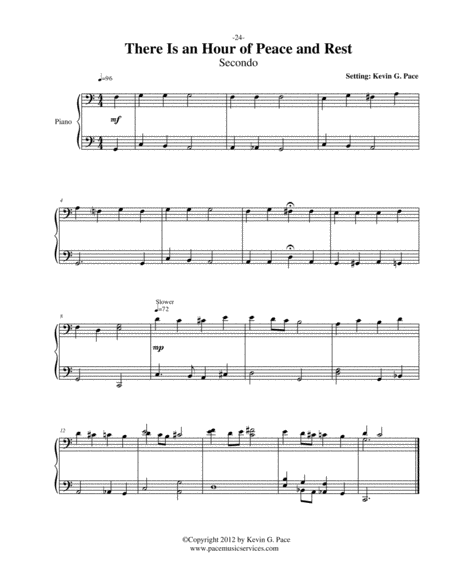 There Is An Hour Of Peace And Rest Secret Prayer Easy Piano Duet Page 2