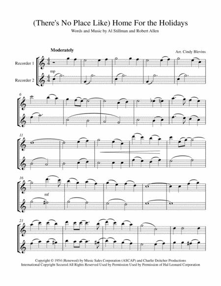 There No Place Like Home For The Holidays Recorder Duet Page 2