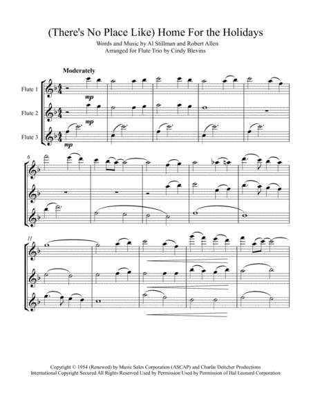 Theres No Place Like Home For The Holidays Arranged For Flute Trio Page 2