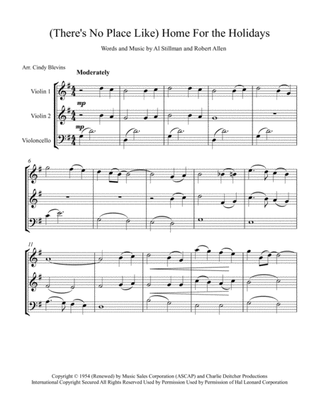 Theres No Place Like Home For The Holidays For Two Violins And Cello Page 2