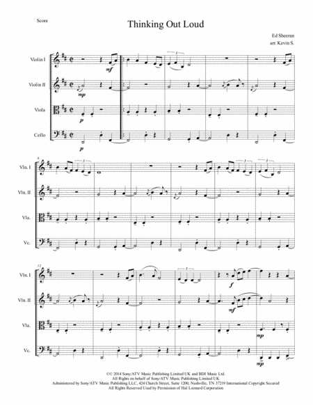 Thinking Out Loud Arranged For String Quartet Page 2
