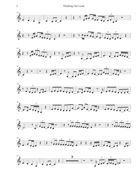 Thinking Out Loud Easy Key Of C Trumpet Page 2