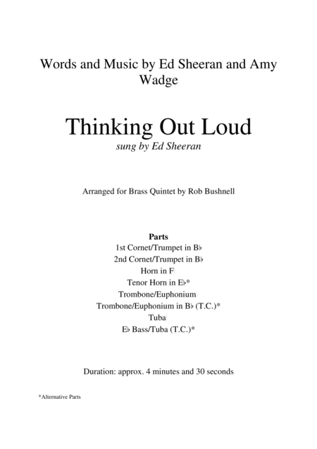 Thinking Out Loud Ed Sheeran Brass Quintet Page 2