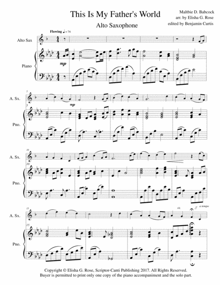 This Is My Fathers World Alto Saxophone Page 2