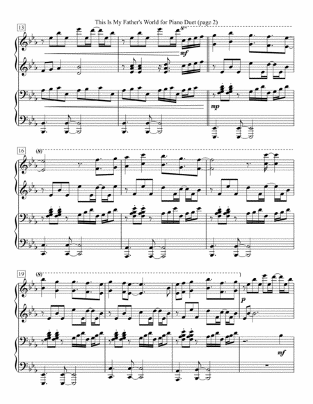 This Is My Fathers World For Piano Duet Page 2
