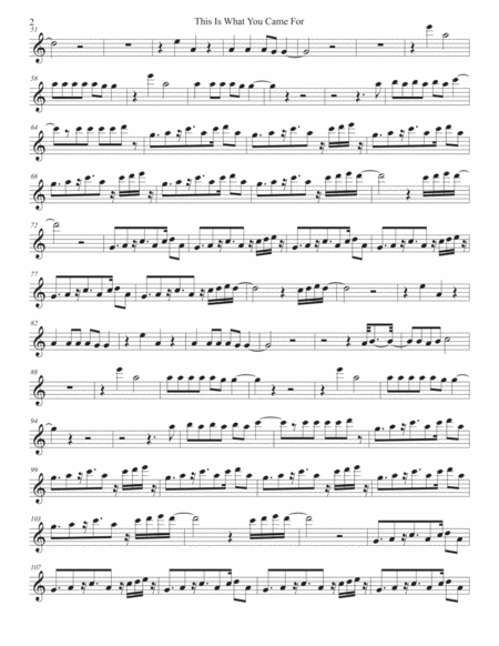 This Is What You Came For Easy Key Of C Flute Page 2