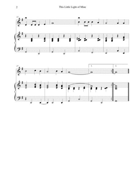 This Little Light Of Mine For Beginning Violin With Optional Piano Accompaniment Page 2