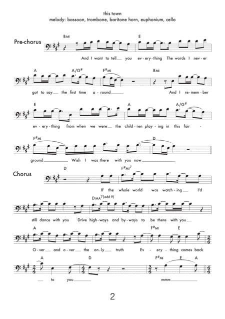 This Town Lead Sheet Bass Clef Page 2