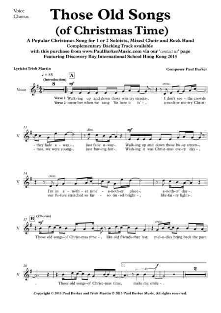 Those Old Songs Of Christmas Time Vocal Score Page 2