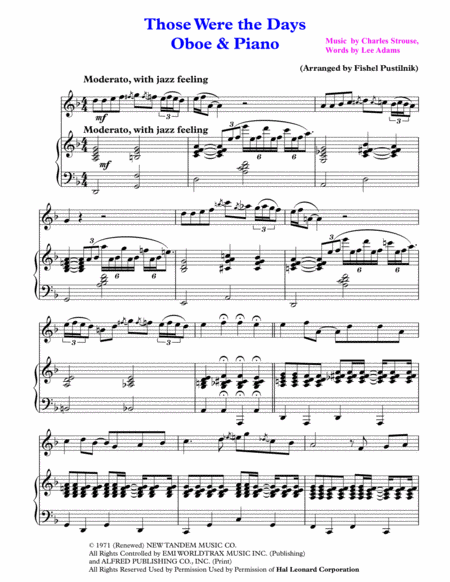 Those Were The Days For Oboe And Piano Jazz Pop Version With Improvisation Page 2