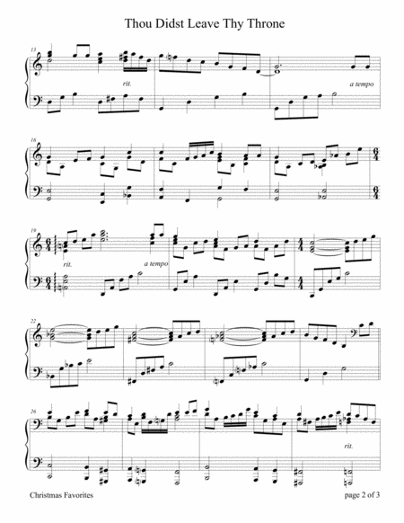 Thou Didst Leave Thy Throne Piano Solo Page 2
