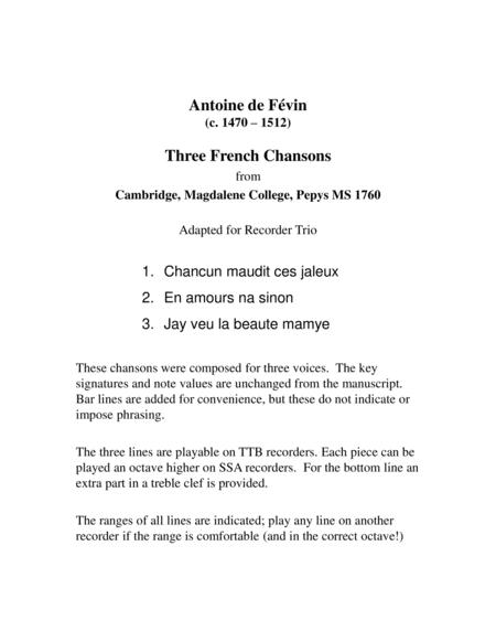 Three French Chansons For Recorder Trio Page 2