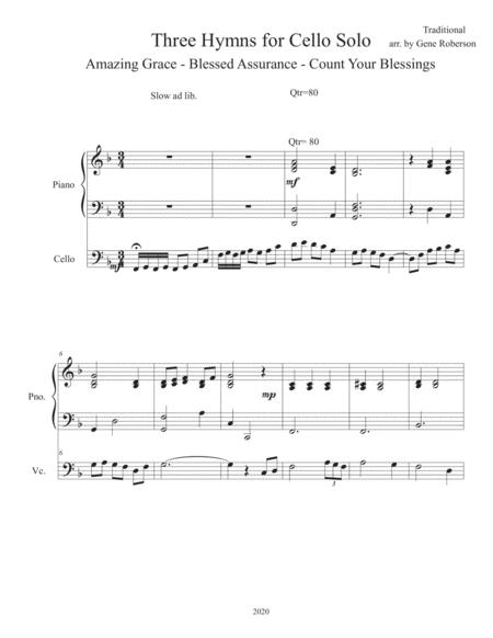 Three Hymns For Cello Solo And Piano Page 2