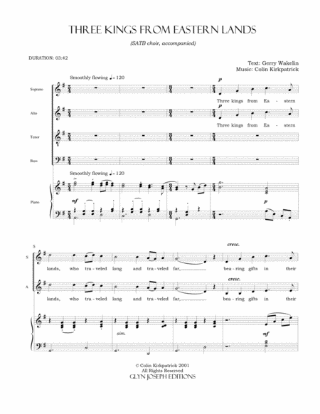 Three Kings From Eastern Lands Satb Accompanied Page 2