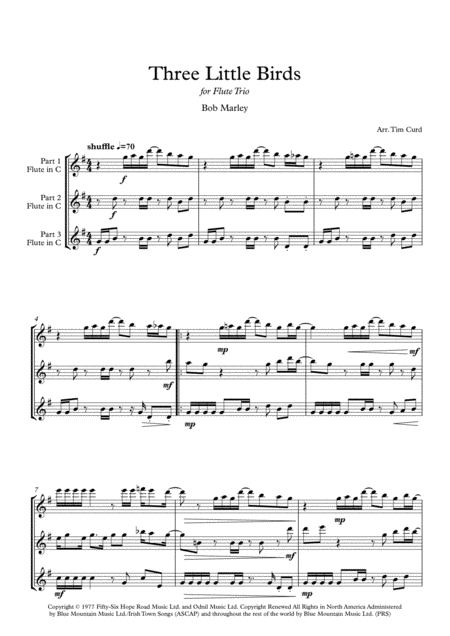Three Little Birds For Flute Trio Page 2