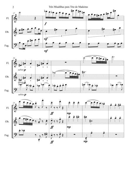 Three Miudilhas For Woodwind Trio 2 Miudilha Clssica Page 2