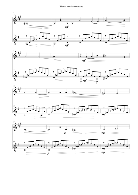 Three Words Too Many For Clarinet And Guitar Page 2