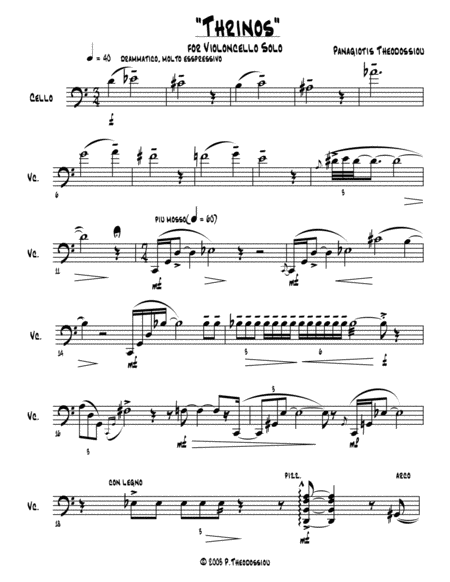 Thrinos For Cello Solo Page 2