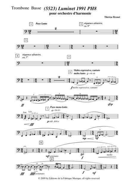 Thrse Brenet 5523 Luminet 1991 Ph8 For Concert Band Trombone 3 Part Page 2