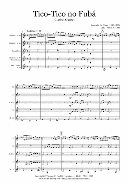 Tico Tico No Fub Choro Clarinet Quartet Page 2