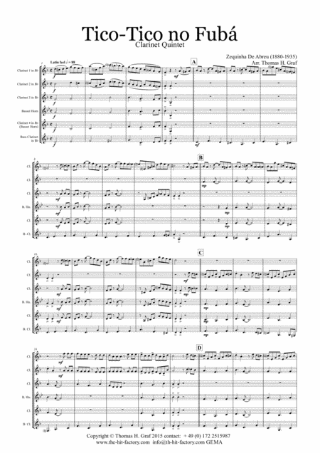 Tico Tico No Fub Choro Clarinet Quintet Page 2