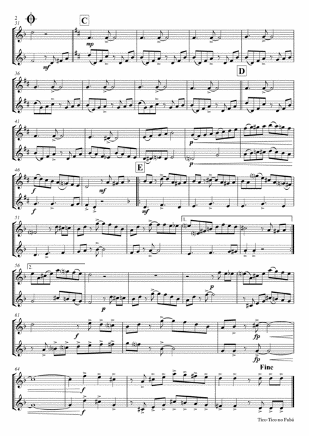 Tico Tico No Fub Choro Duet Clarinet Page 2