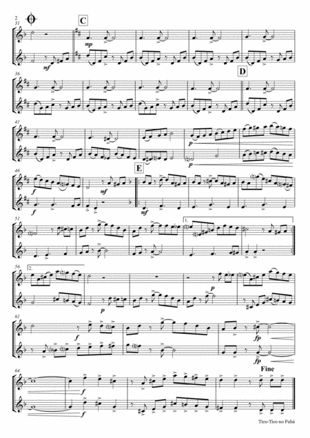 Tico Tico No Fub Choro Duet Flute Page 2
