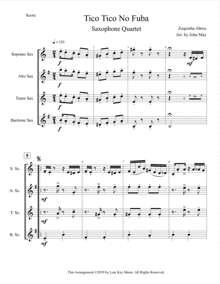 Tico Tico No Fuba Saxophone Quartet Page 2