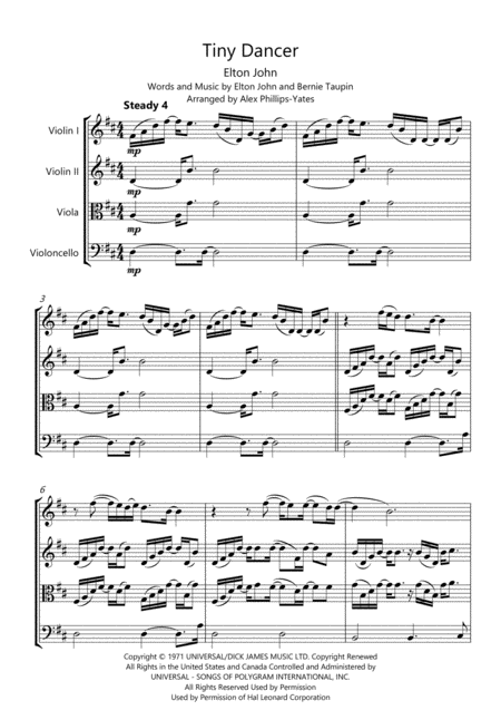 Tiny Dancer By Elton John String Quartet Page 2