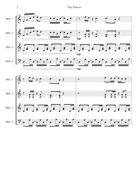 Tiny Dancer For Marimba Quartet Ensemble Page 2