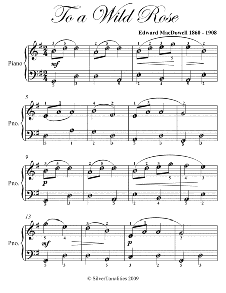 To A Wild Rose Easy Piano Sheet Music Page 2