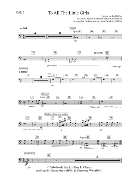 To All The Little Girls String Piano Vocal Score Page 2