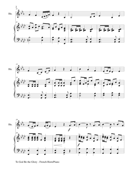 To God Be The Glory Duet French Horn And Piano Score And Parts Page 2