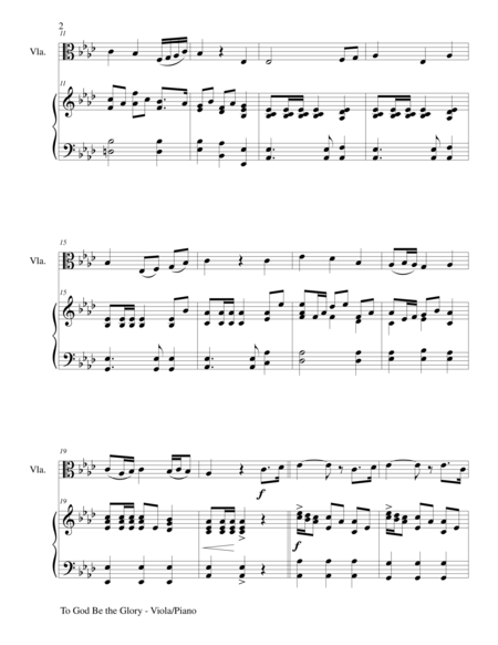 To God Be The Glory Duet Viola And Piano Score And Parts Page 2